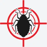 Generic bug with target icon representing general pest control services in Canberra