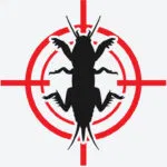 Cricket inside target symbol used for cricket pest treatment in Canberra homes