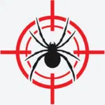 Spider with target overlay symbolising professional spider removal services in Canberra